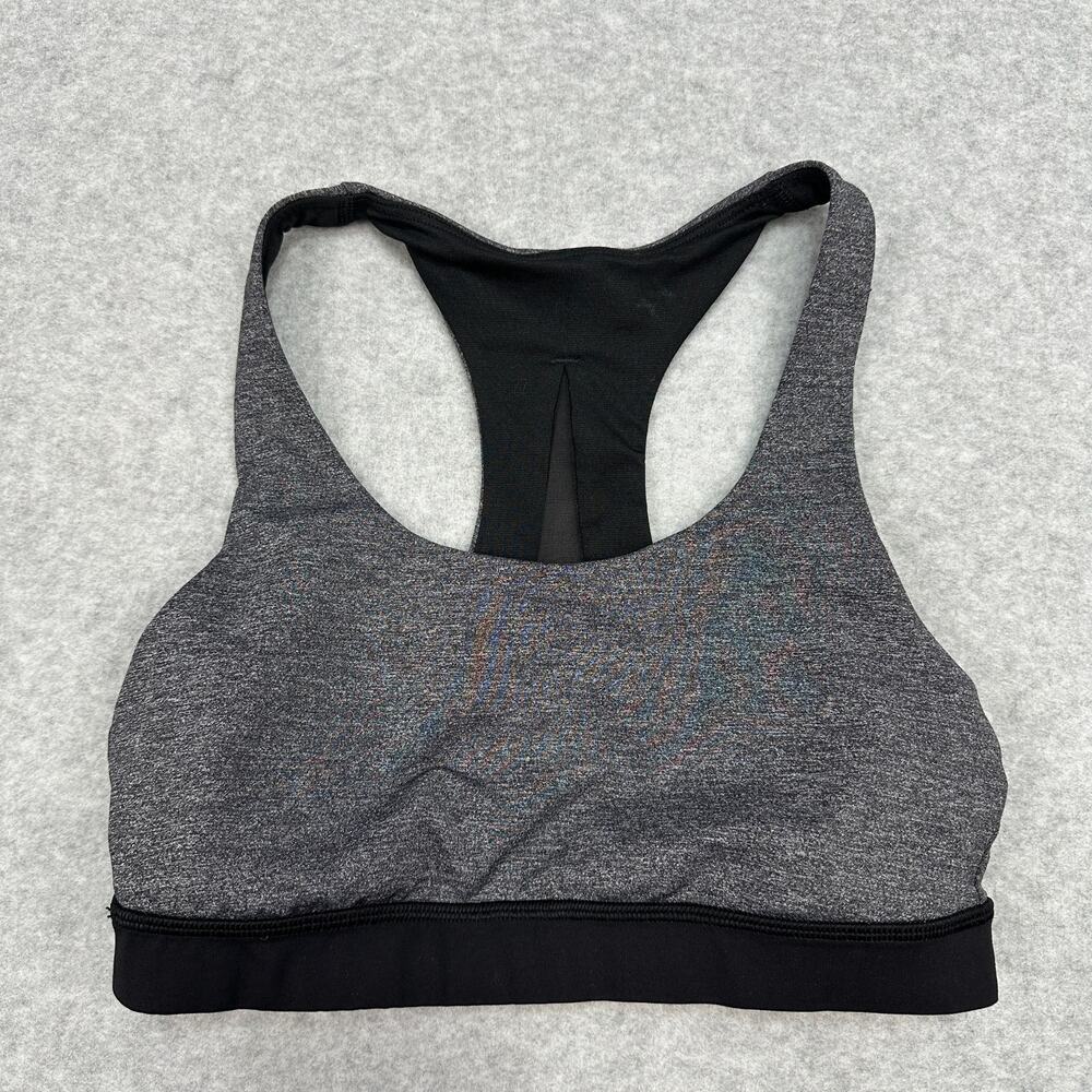 Lululemon Invigorate Sports Bra Gray Black Racerback WMNS 6 Active Performance